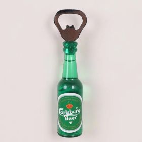 1pc Magnetic Beer Bottle Opener - Perfect Housewarming, Birthday, and Men's Gift - Easy to Use and Stylish (Color: Carlsberg, material: Polypropylene + Magnet)